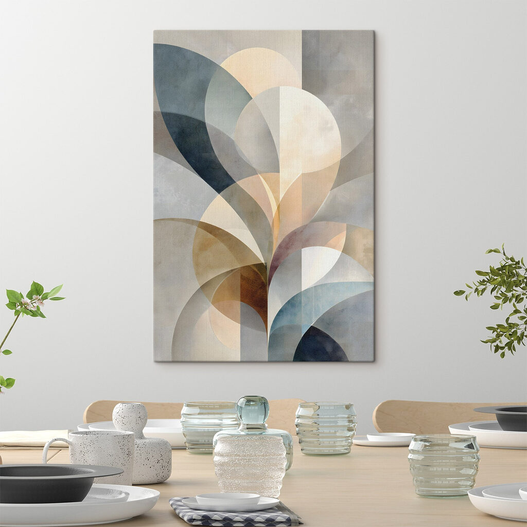 Folhas geométricas em pastel — interior 1