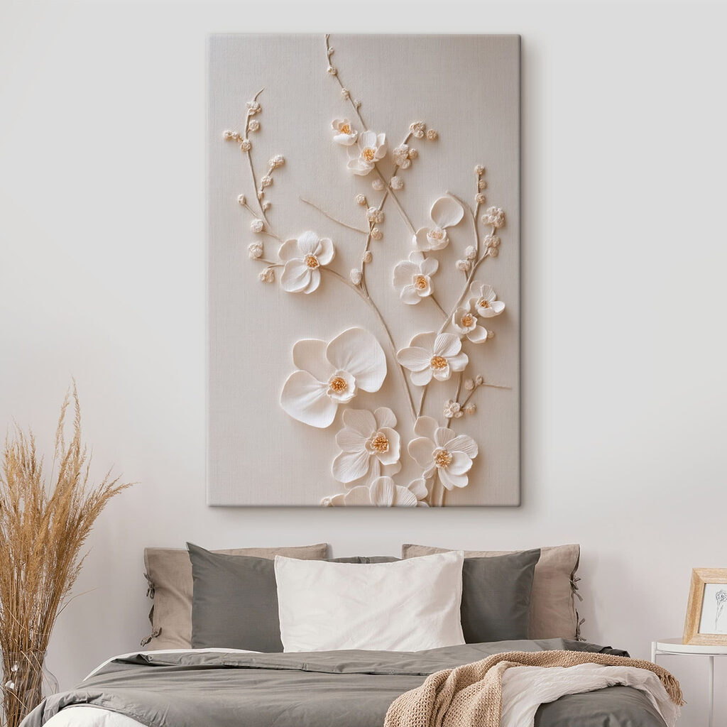 Orquídeas brancas em hastes — interior 1