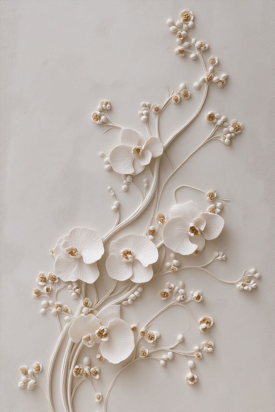 Orquídeas claras sobre acastanhado — design completo