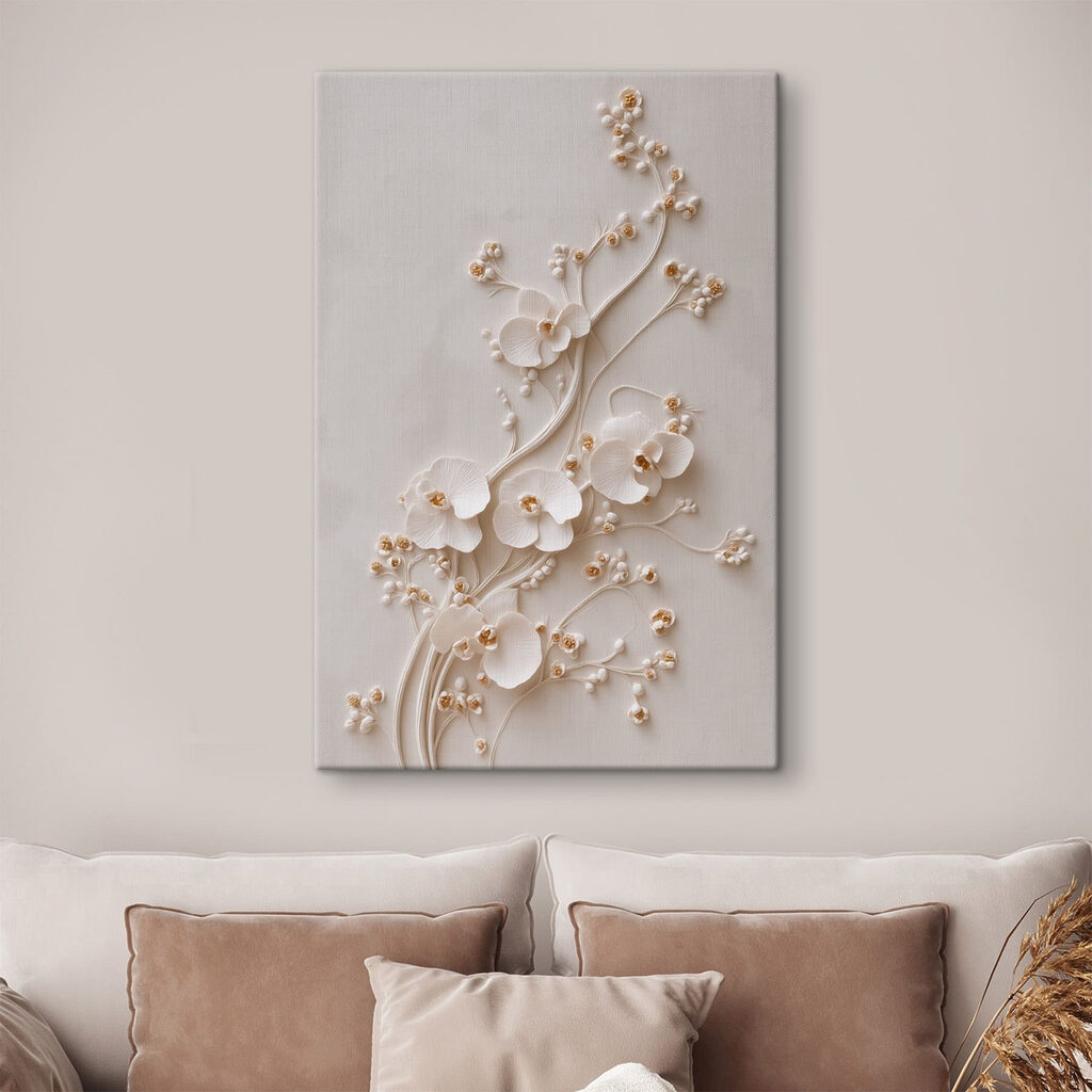 Orquídeas claras sobre acastanhado — interior 1
