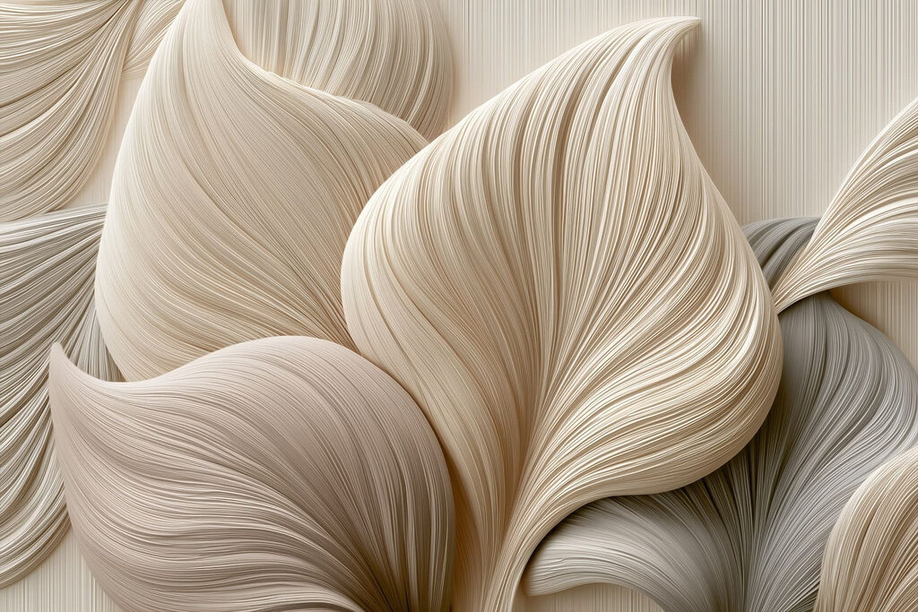 Folhas grandes com nervuras — design completo