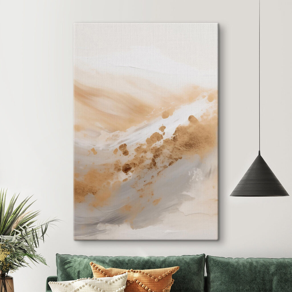 Tinta ocre em diagonal num interior