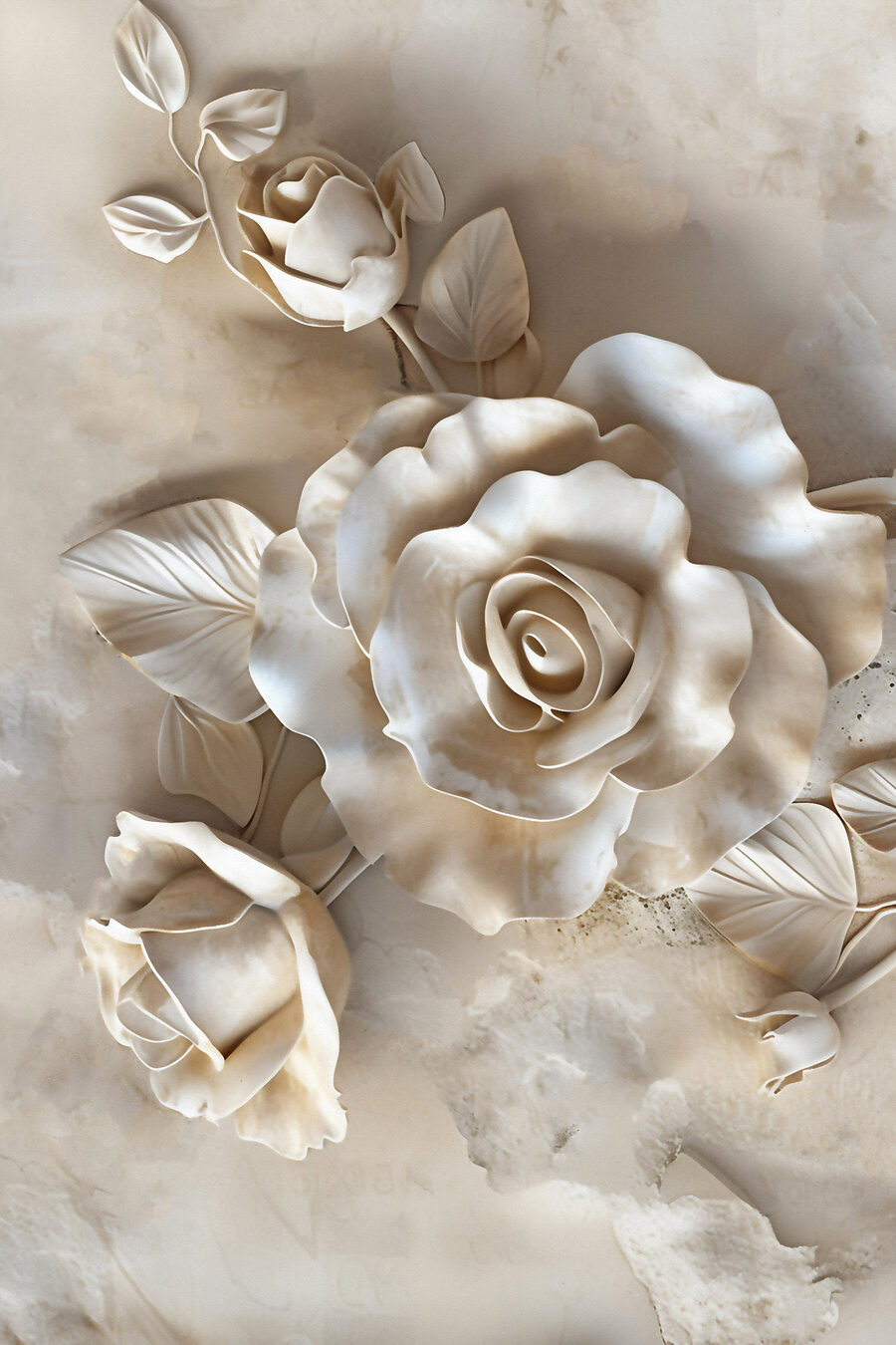 Rosas creme em camadas — design completo