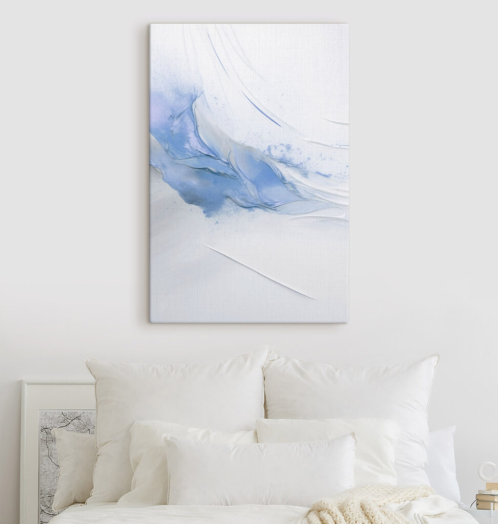 Tinta azul sobre branco — interior 1