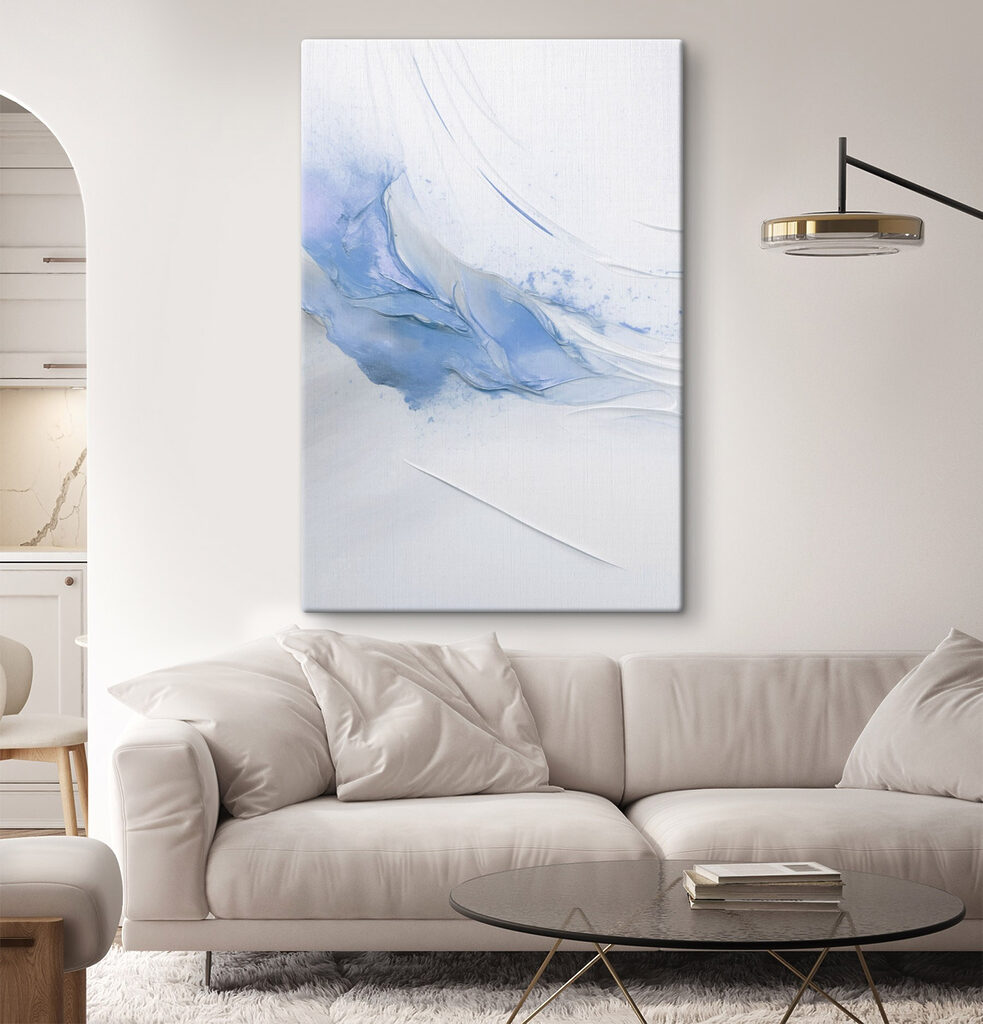 Tinta azul sobre branco — interior 2