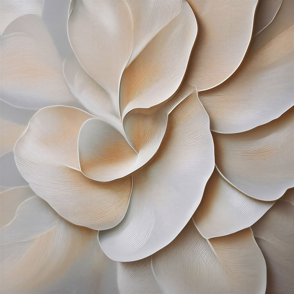 Flores brancas em camadas — design completo