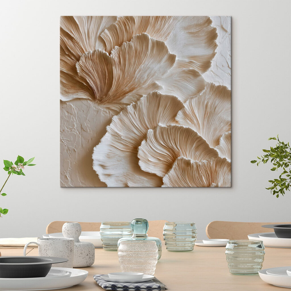 Leques pregueados em creme — interior 3