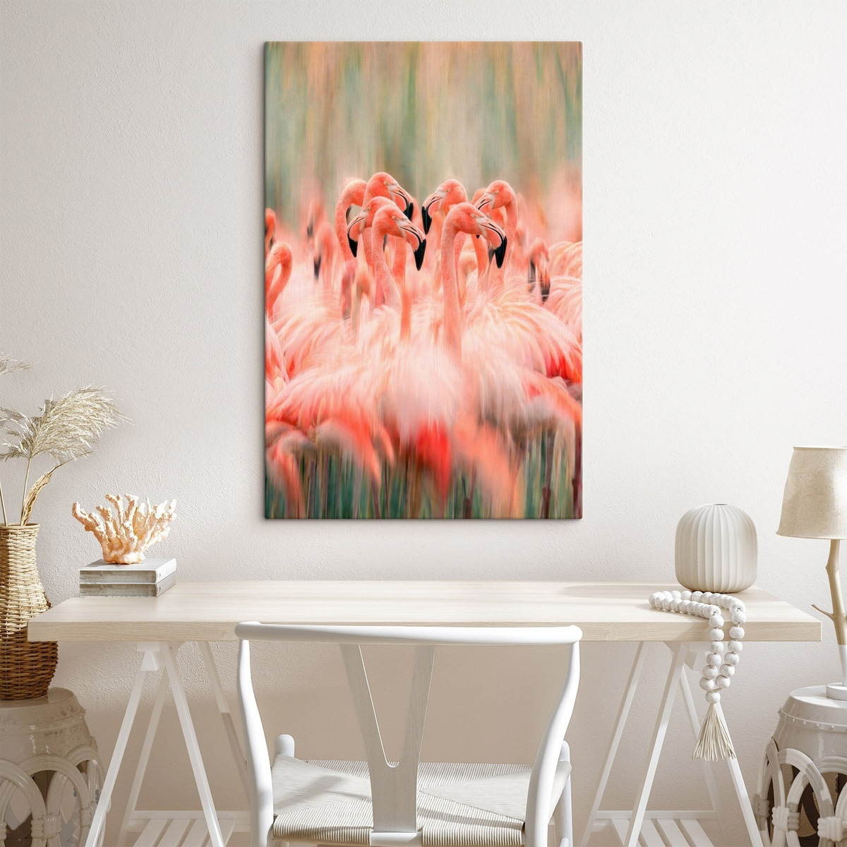 Bando de flamingos esbatido — interior 3