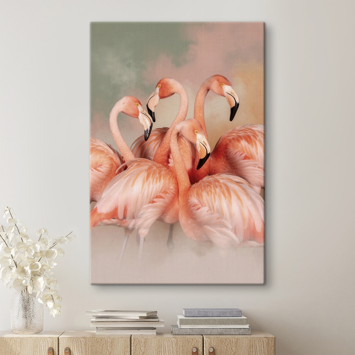 Flamingos cor-de-rosa em pastel — interior 2