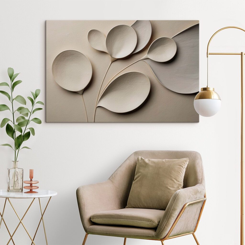 Folhas redondas em relevo — interior 3