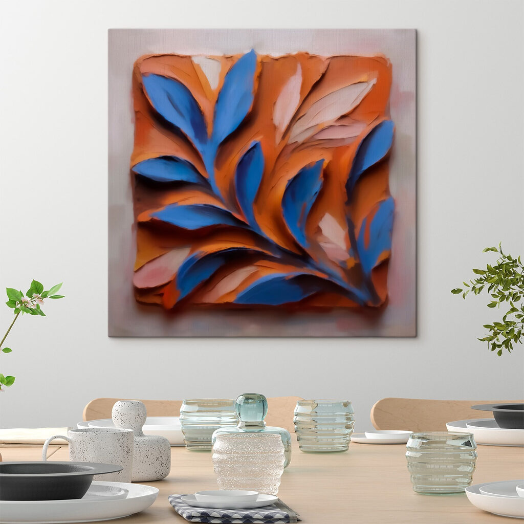 Folhas azuis sobre ferrugem — interior 3