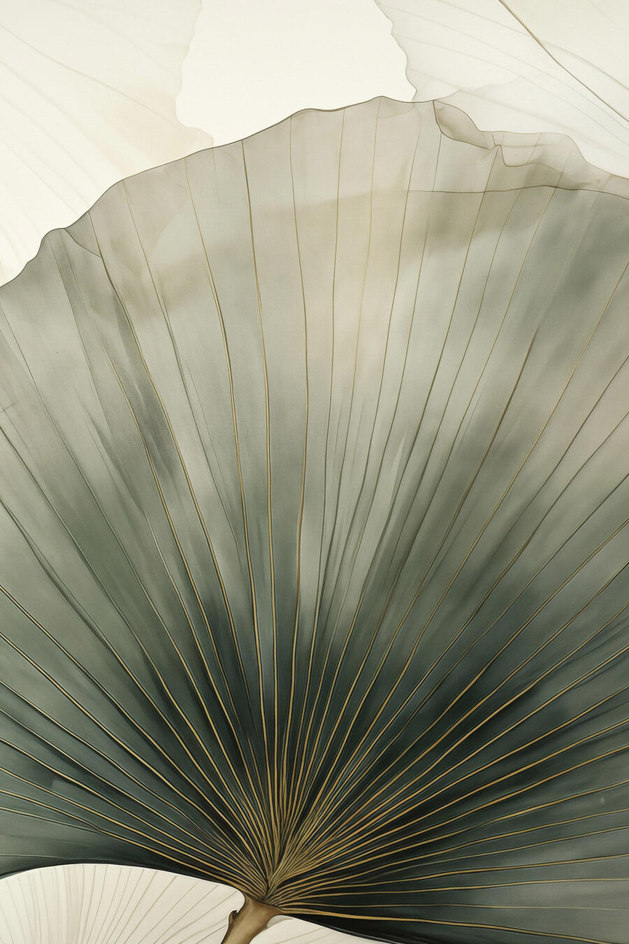 Folha em leque verde — design completo