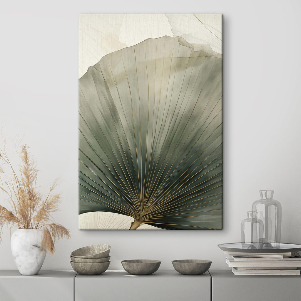 Folha em leque verde — interior 1