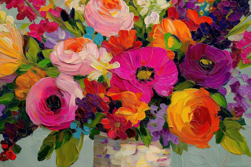 Flores de verão vivas — design completo