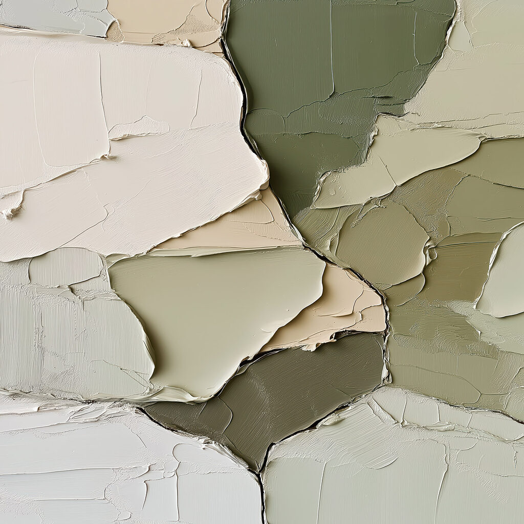 Fendas verdes entre manchas — design completo
