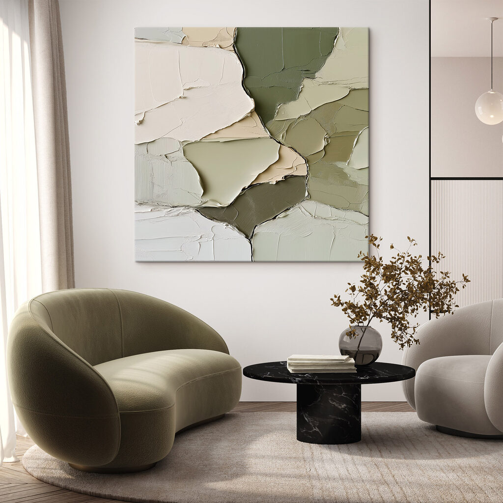 Fendas verdes entre manchas — interior 1