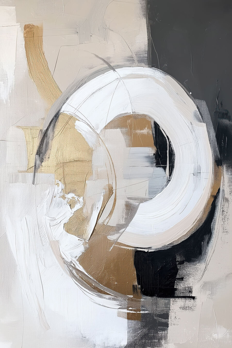 Círculo branco sobre preto — design completo