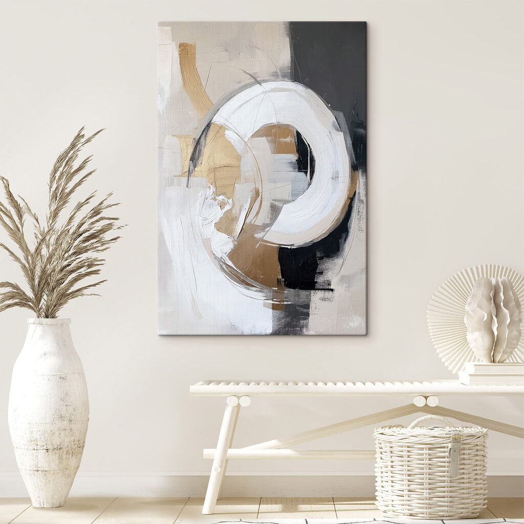 Círculo branco sobre preto — interior 2