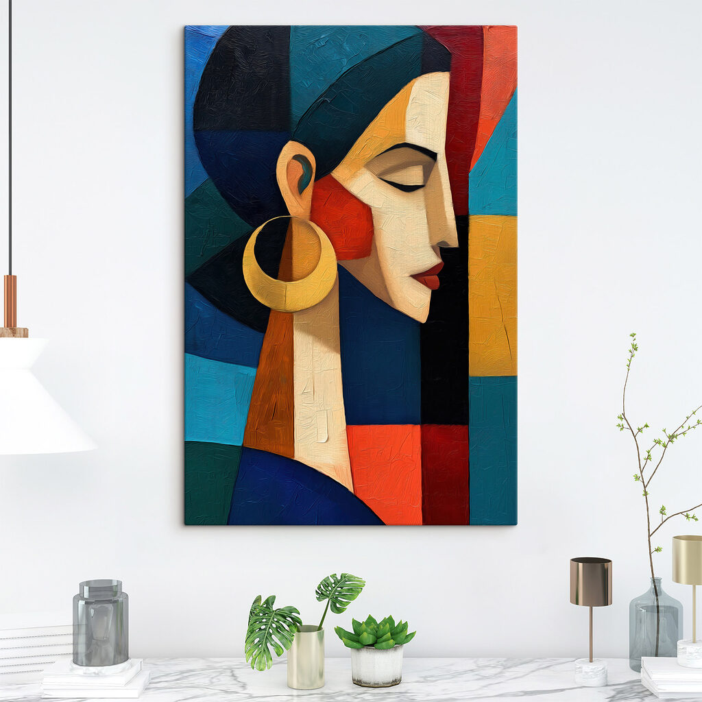 Mulher com brinco dourado — interior 1