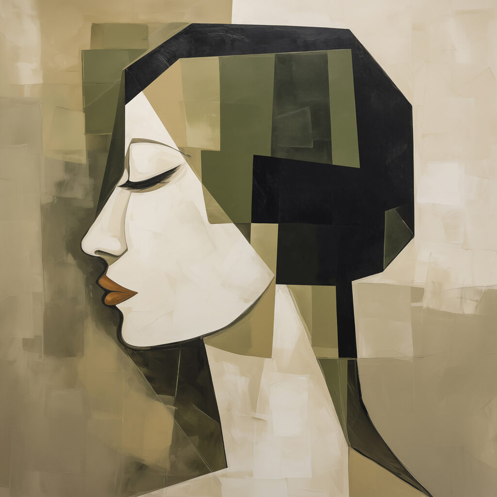 Perfil em blocos verdes — design completo