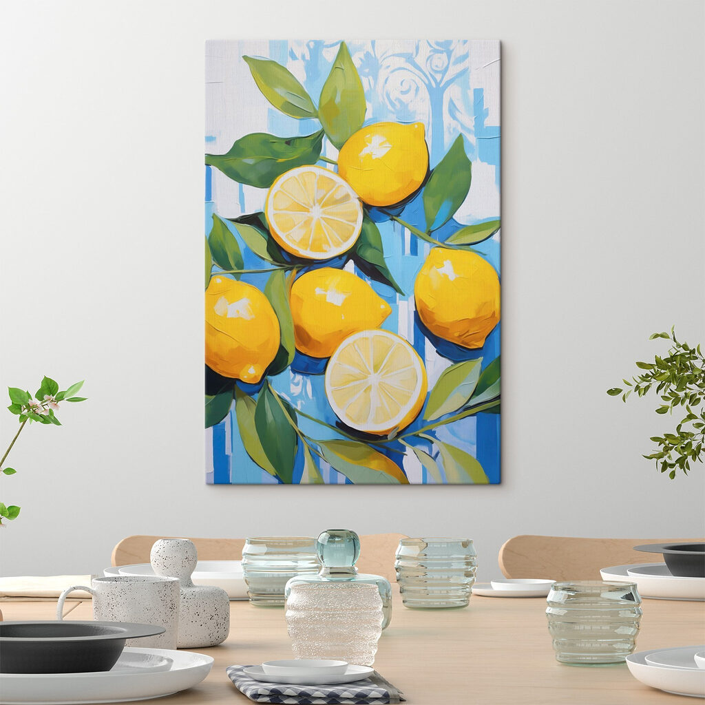 Limões sobre azul decorativo — interior 2
