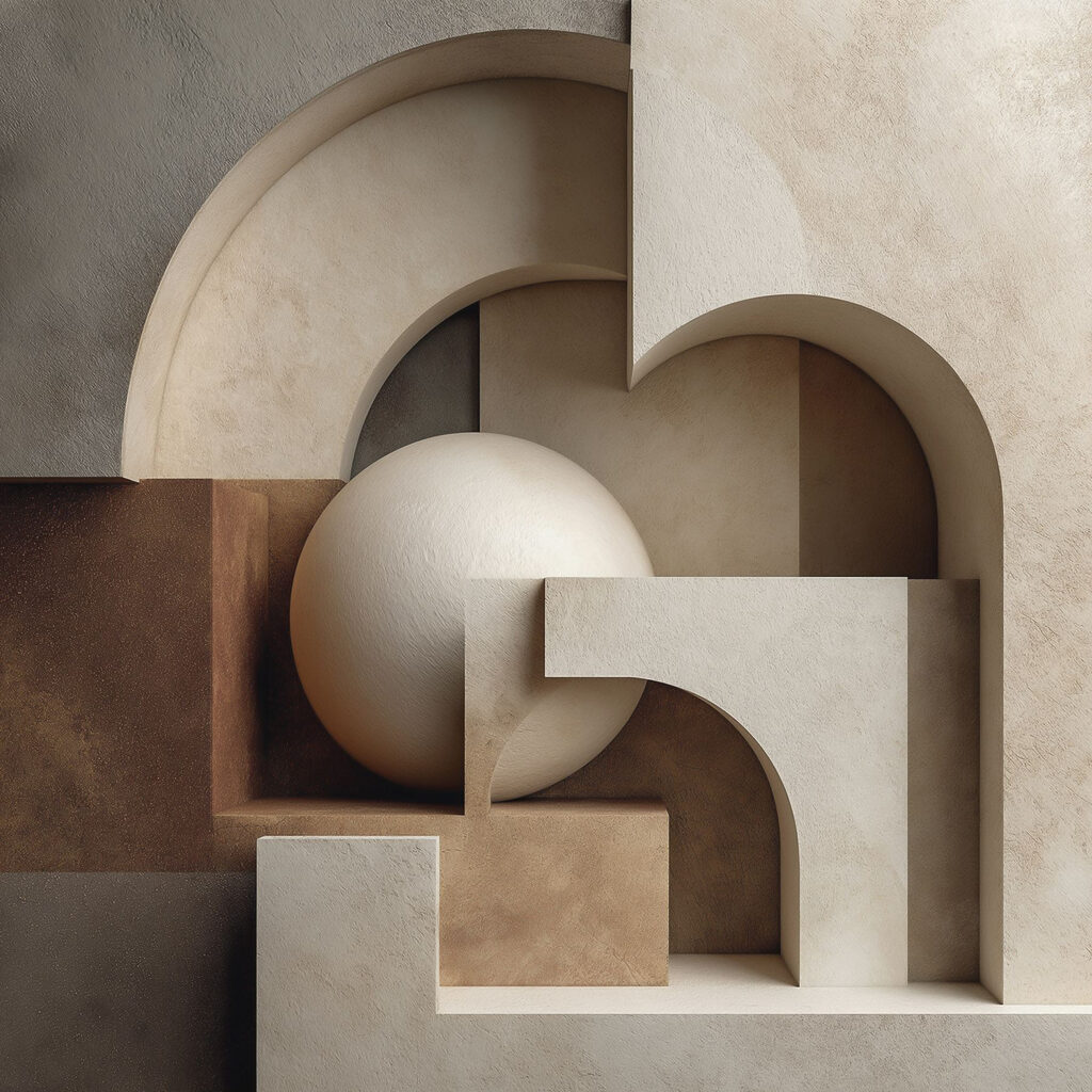 Esferas entre arcos — design completo