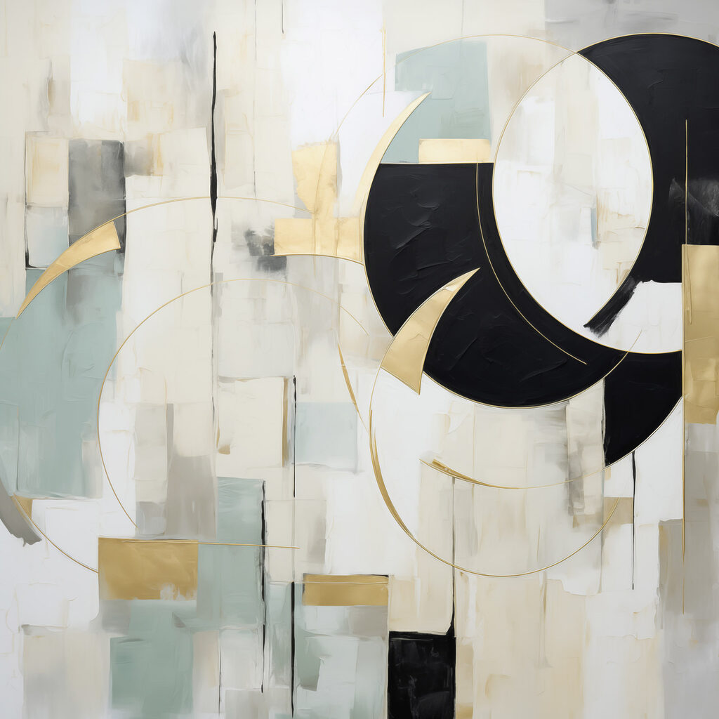 Arcos pretos sobre branco — design completo