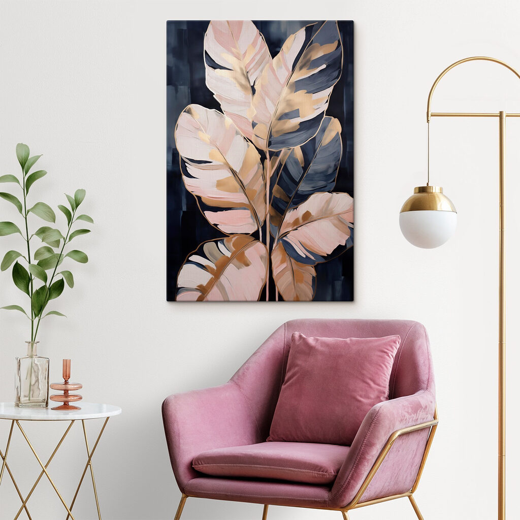 Folhas claras em azul-noite — interior 2