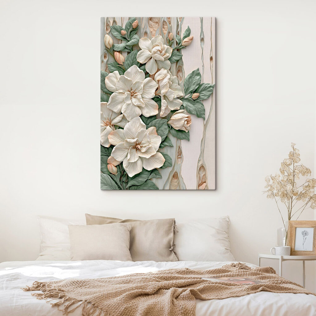 Flores creme entre folhas — interior 2