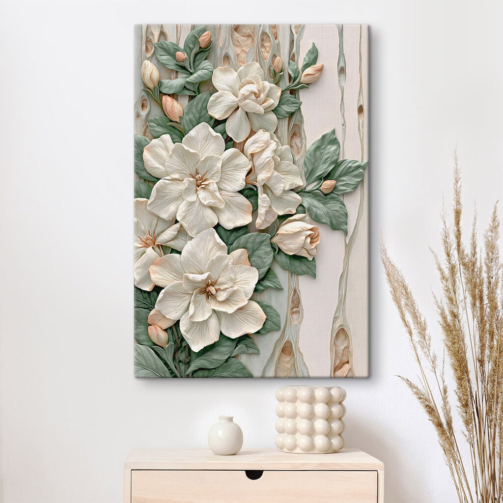 Flores creme entre folhas — interior 3