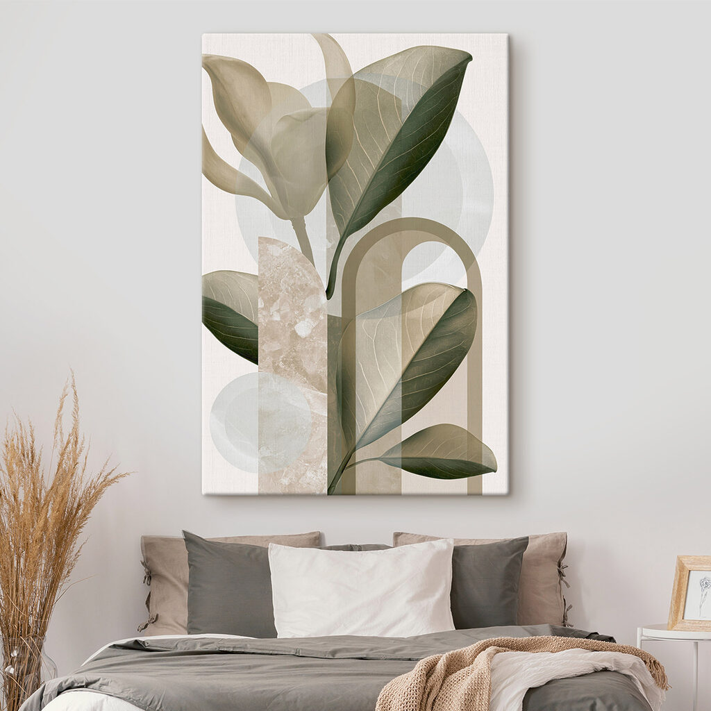 Folhas verdes entre arcos — interior 2