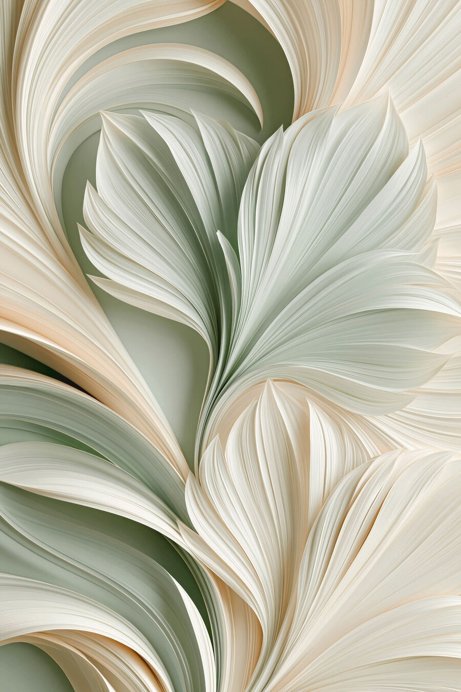 Folhas verdes em espiral — design completo