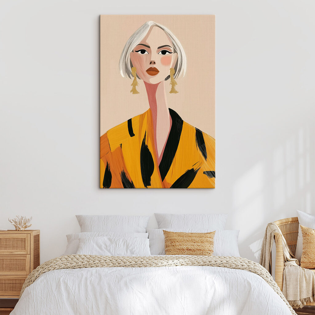 Mulher de cabelo loiro-prateado — interior 1