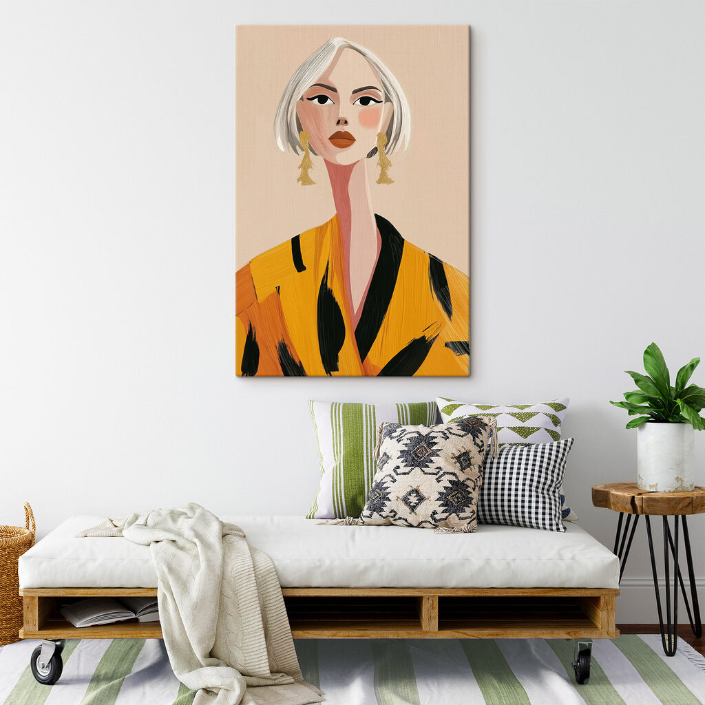 Mulher de cabelo loiro-prateado — interior 2
