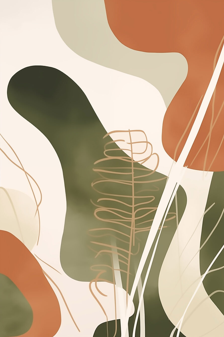 Linhas douradas e folhas — design completo