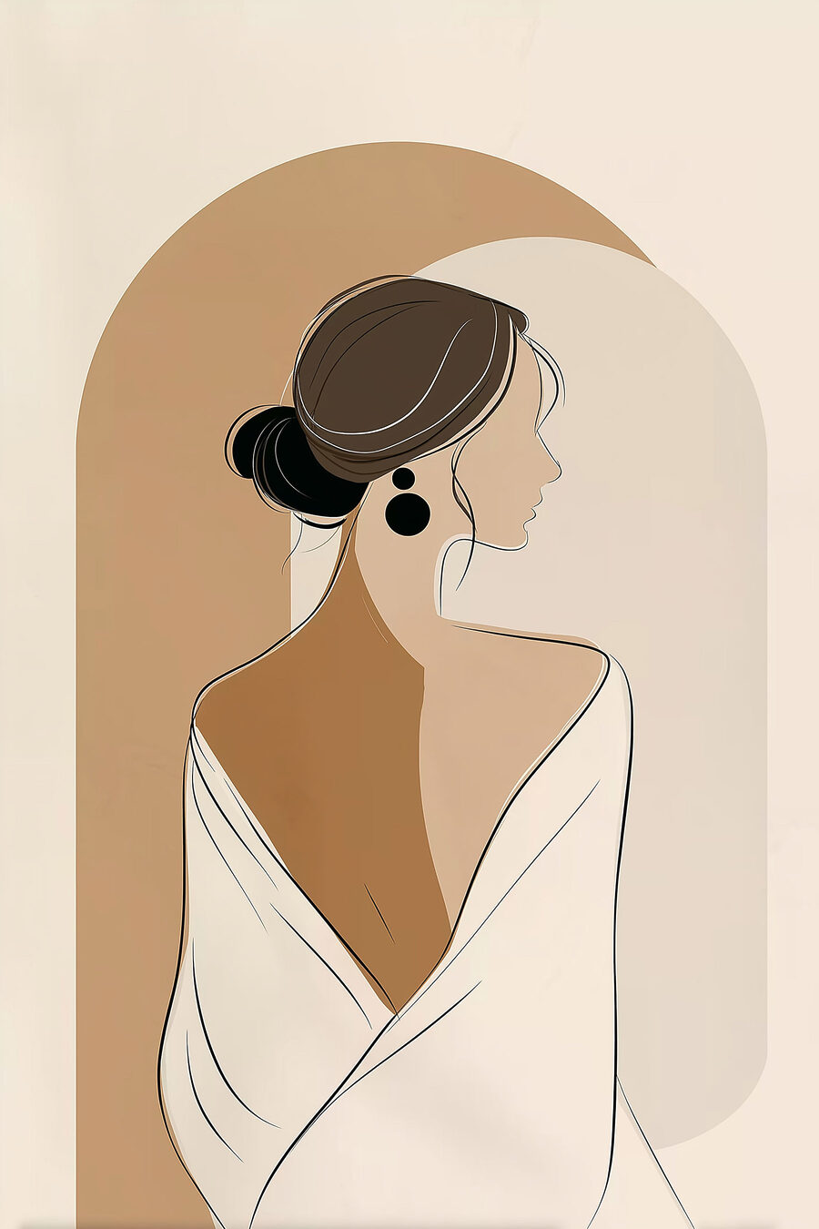 Mulher de costas — design completo