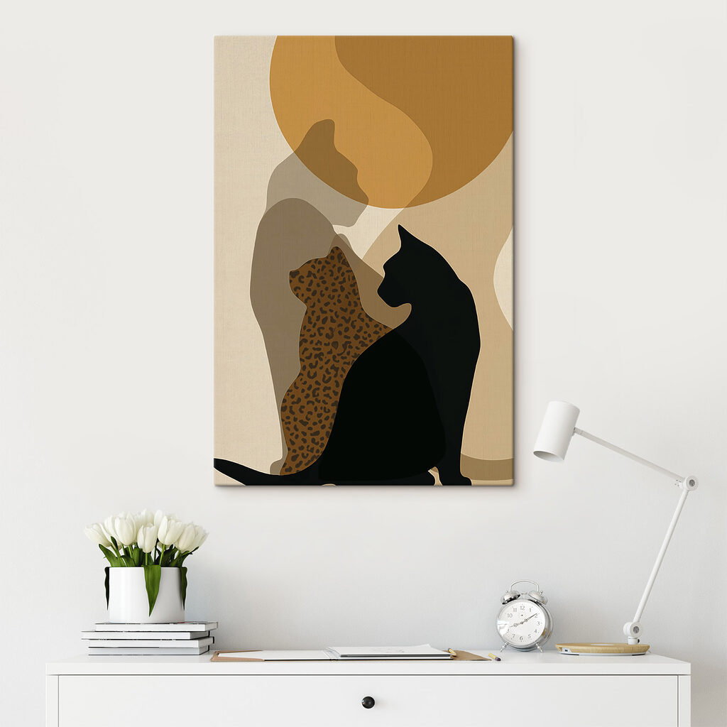 Gatos lado a lado — interior 1