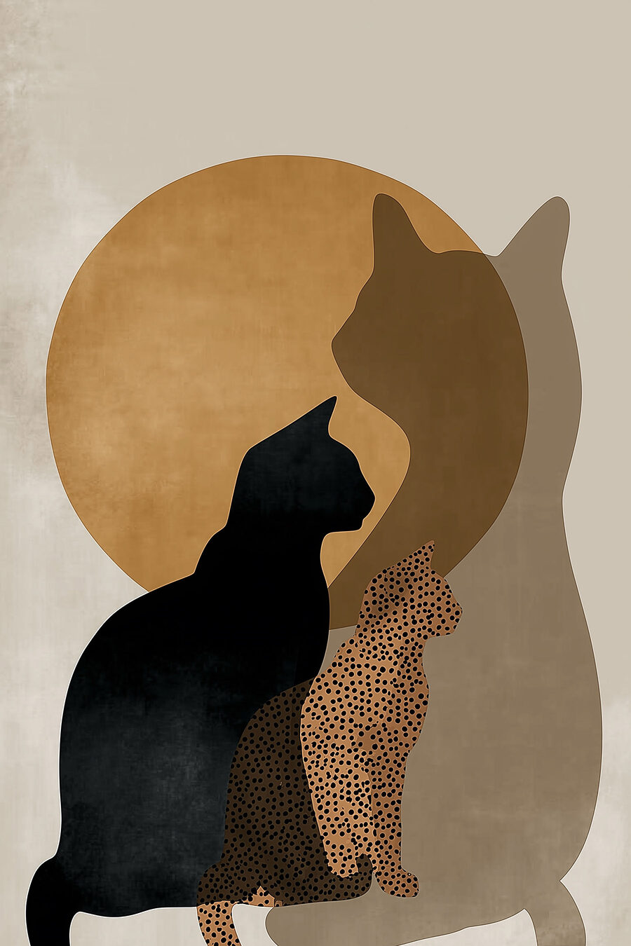 Gatos e sol ocre — design completo