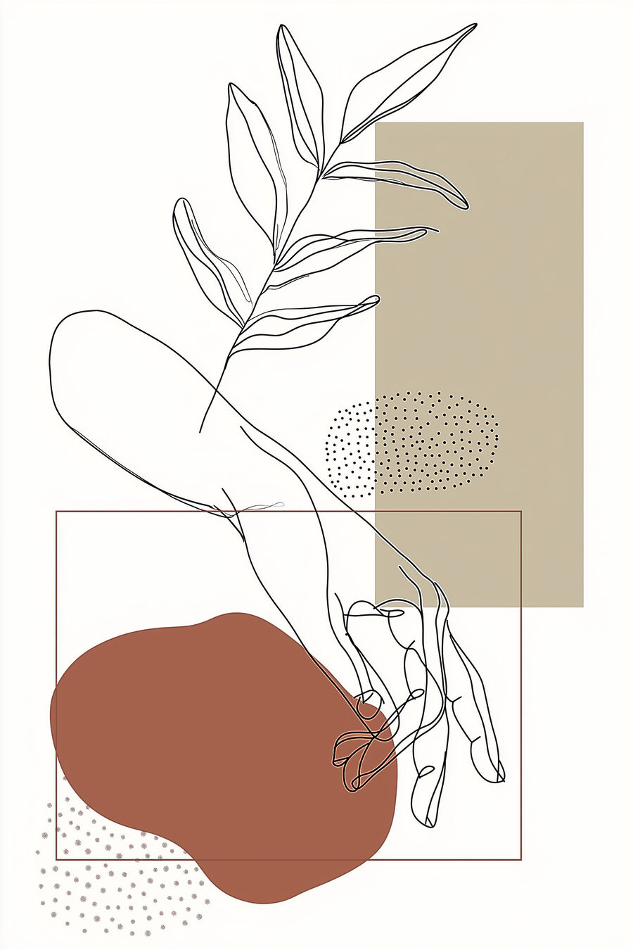 Mão e ramo — design completo