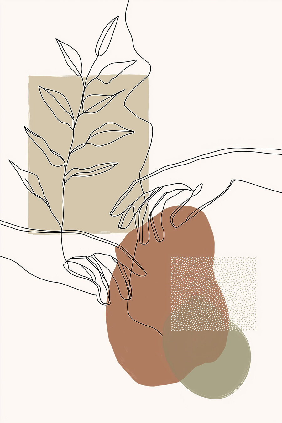 Mão desenhada em terracota — design completo