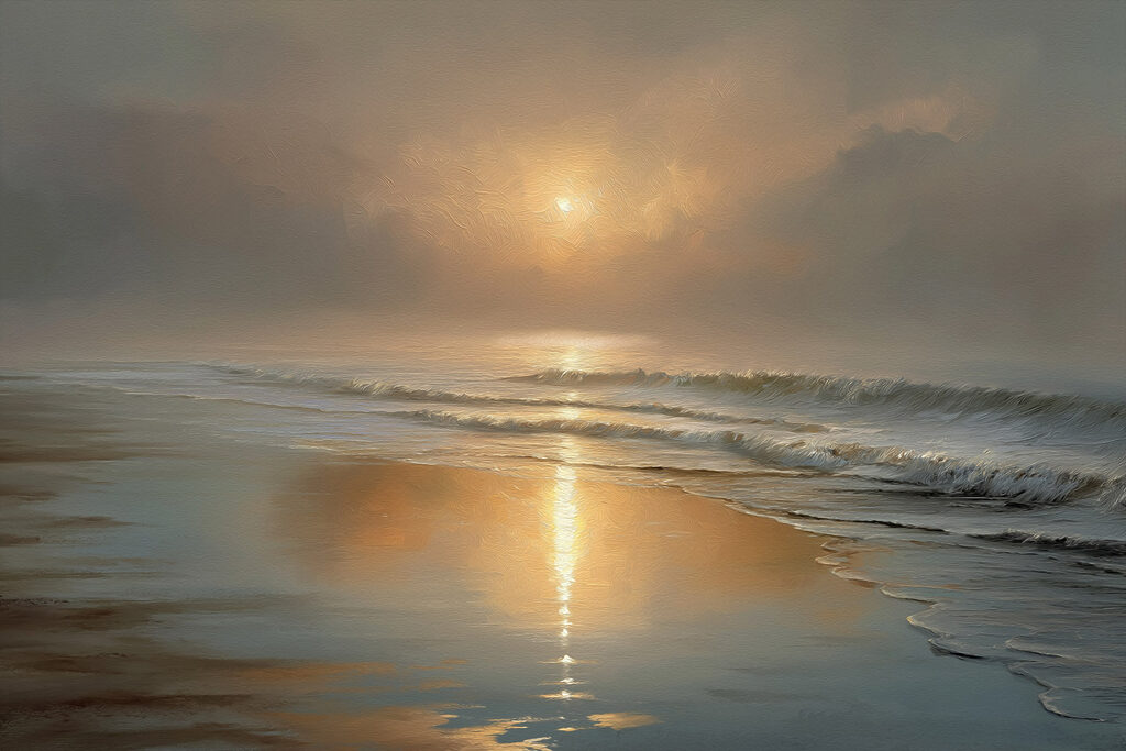 Tarde calma na praia — design completo