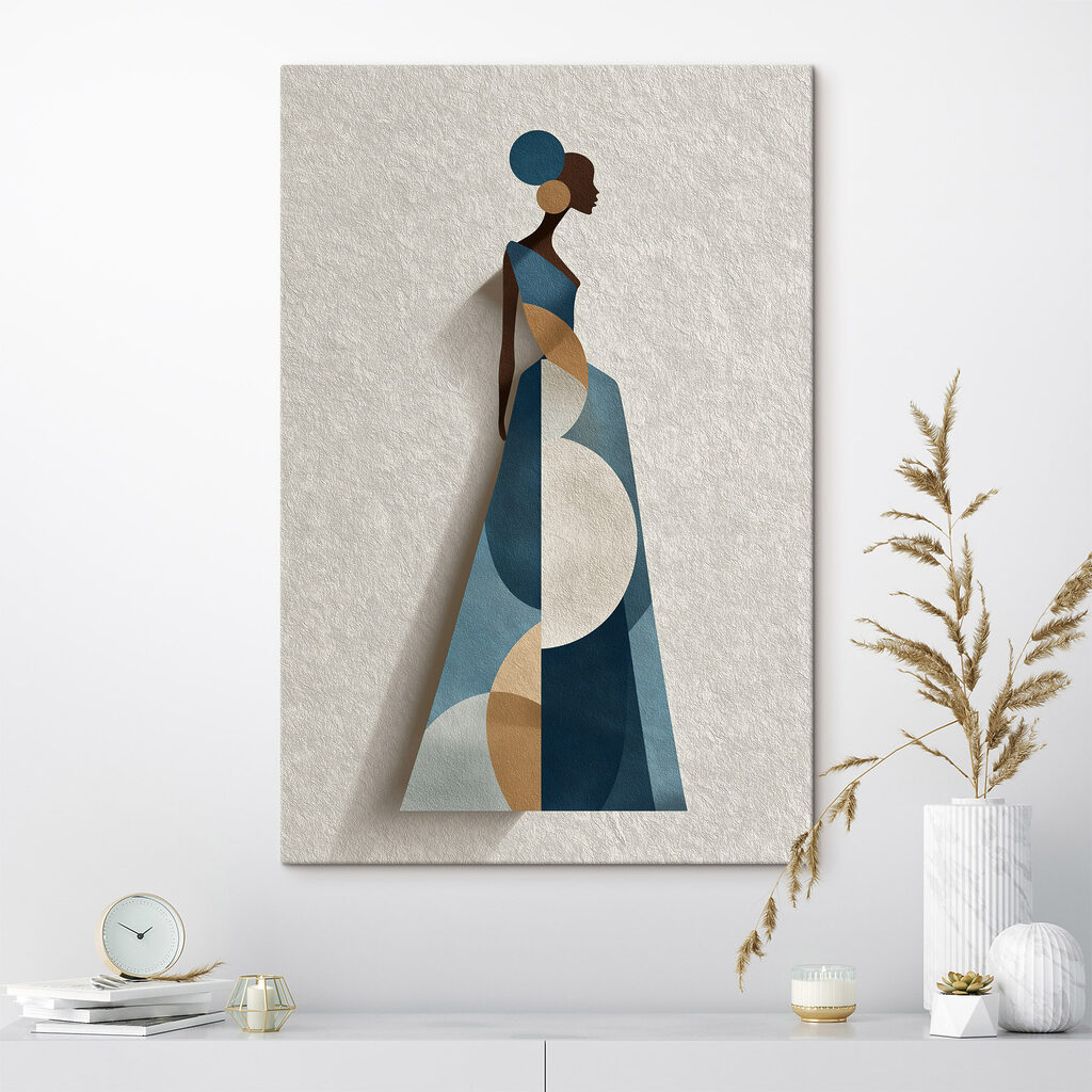 Vestido comprido em azul — interior 2