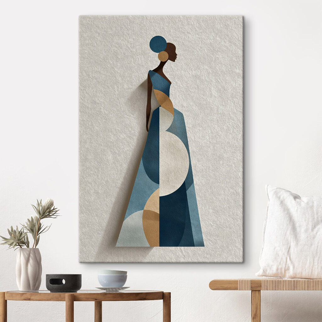 Vestido comprido em azul — interior 1