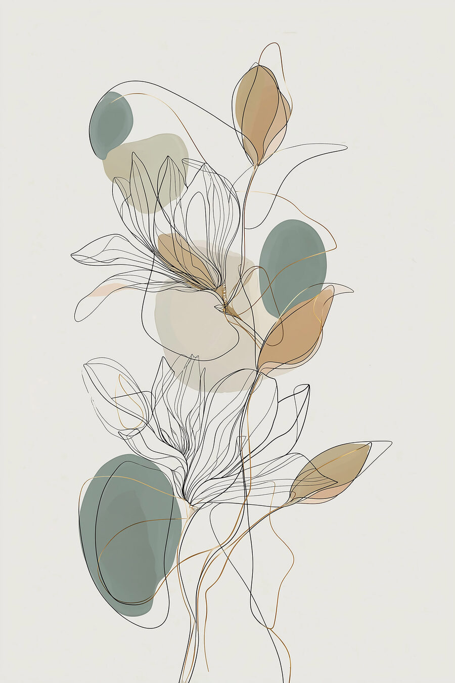 Flores desenhadas a traço — design completo