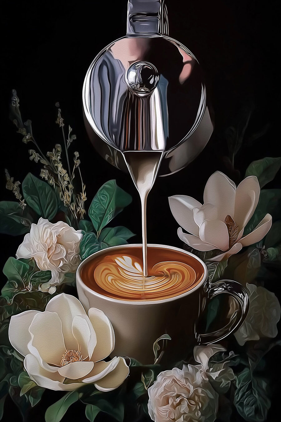 Café entre flores — design completo