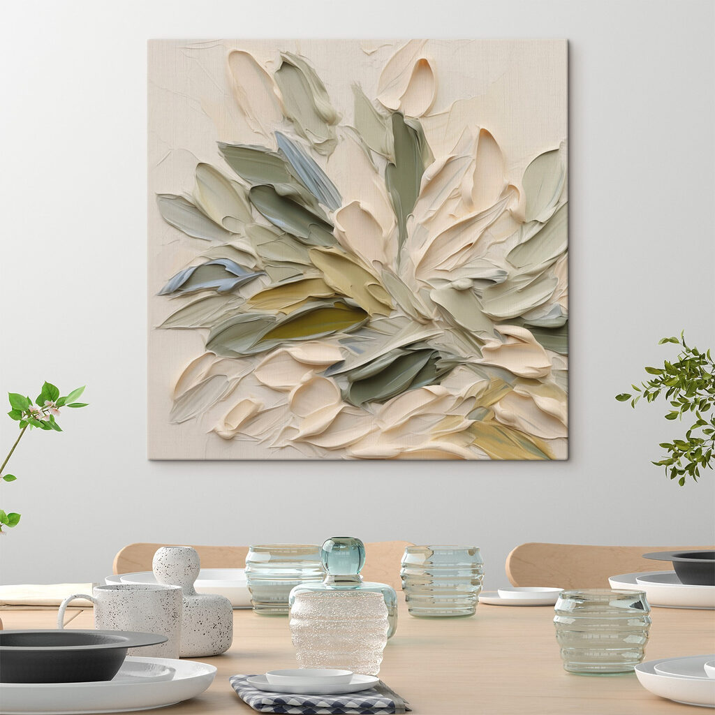 Folhas verdes em leque — interior 2