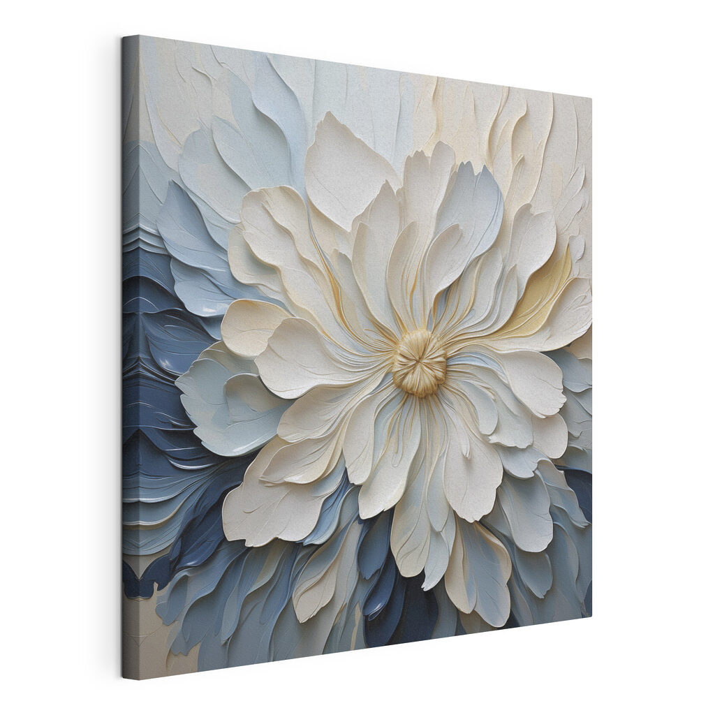 Flor branca sobre azul — vista do produto