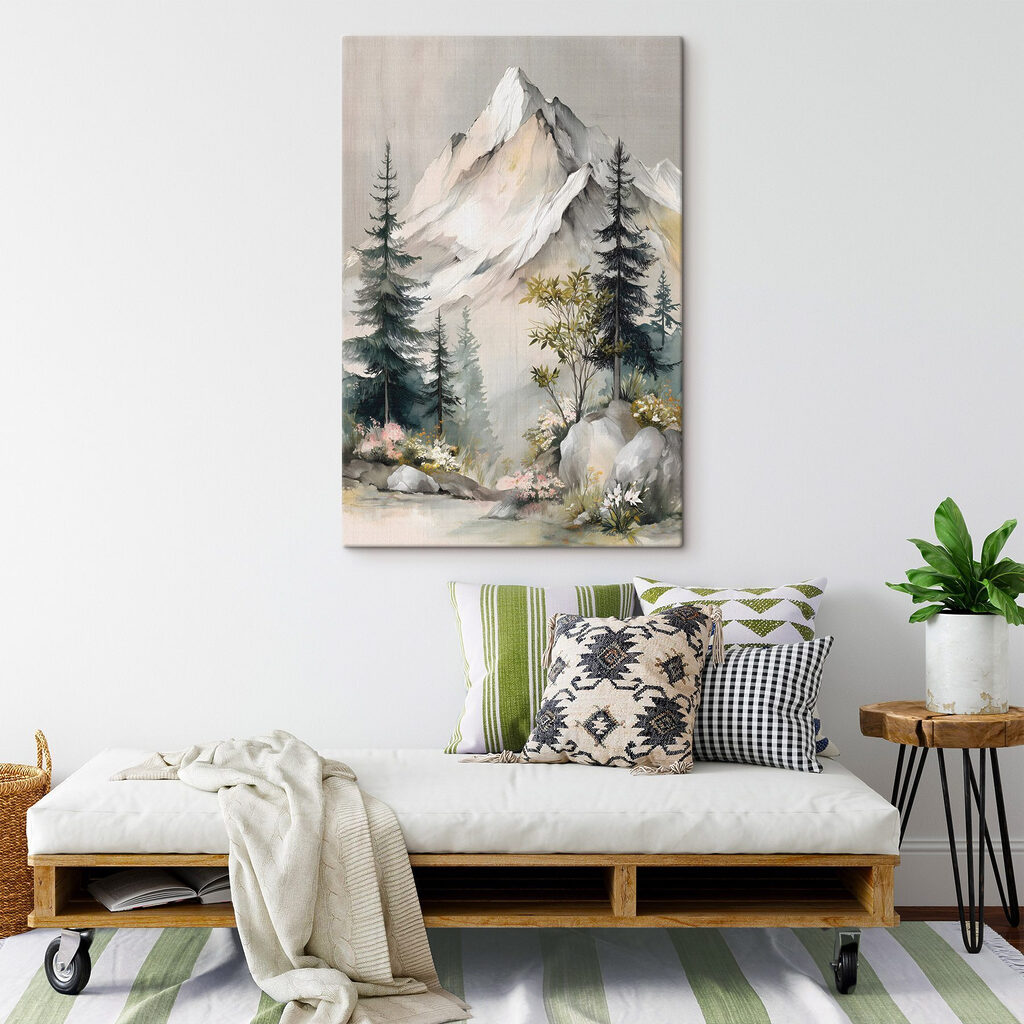 Pico nevado e flores — interior 2