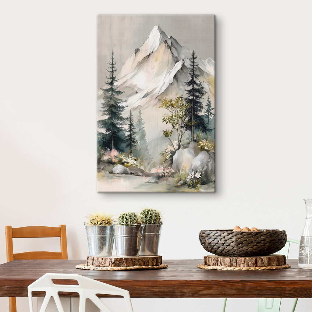 Pico nevado e flores — interior 1