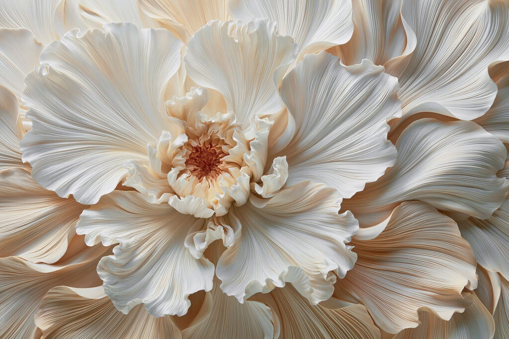 Flor branca ondulada — design completo